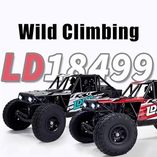 LDRC 18499 RC Climbing Car 1/18 Full Proportion Rc Offroad 4x4 Crawler Pipe Rack Vehicle Cars Model RTR (Red) - color: Red