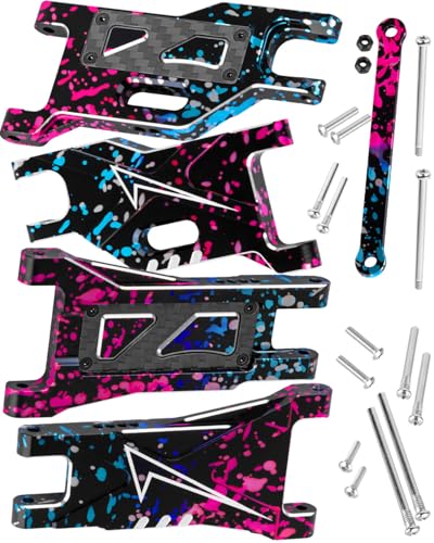 RC Alloy Suspension Arms w/Tie Bar Upgrades Part for 1/10 Slash 2WD,Slash 2WD VXL,4PCS RC Aluminum Front Rear A Arms Hop Ups,Colorful