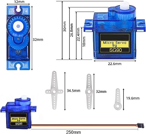 10PCS SG90 9G Mini Micro Servo Motor for Arduino RC Robot Airplane | 10PCS SG90 9G mini micro servos, stable precise control, compatible with Arduino, RC robot, helicopter, airplane. - style: 10PCS SG90
