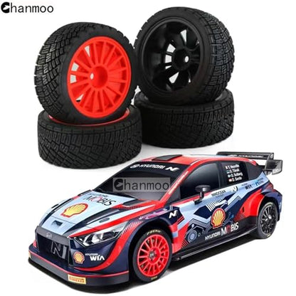 1/10 RC Drift Tires and Hard Plastic Wheels Rim 12mm Hex OD 67mm On Road Tyres for 1:10 Scale Rally Racing Car Tamiya TT01 TT02 XV01 TA06 A959 PTG2 144001 HPI KYOSHO HSP PTG2 Traxxas 4PCS