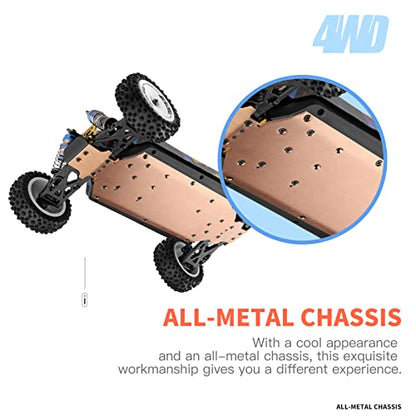 GoolRC WLtoys 124007 Brushless RC Cars, 1:12 Scale Remote Control Car, 4WD 75km/h High Speed Racing Car, 2.4GHz All Terrain Off Road RC Truck RTR with Metal Chassis for Adults