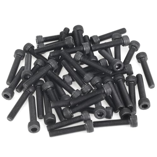 55 Pieces M5 x 25mm Socket Head Cap Screws, Thread Pitch 0.8mm, Sutemribor M5 Black Screws, 12.9 Grade Alloy Steel, Black Oxide Finish, Fully Threaded - size: M5 x 25mm, style: Socket Head