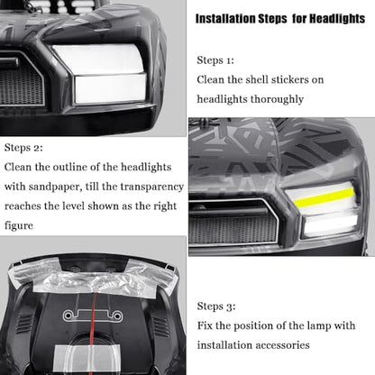 MORLORDY 1/7 RC Car LED Light Kit - Headlight Taillights Rear Top Light Lamp Set for ARR-ma 1/7 Mojave 6S EXB BLX RC Desert Truck
