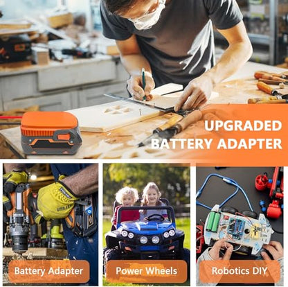 2PCS Power Wheels Adapter for Ridgid AEG 18V Hyper L1815R B1820R L1830R Battery,with 6Pcs Fuse & 2Pcs Wire terminals, 14AWG Wire Power Connector for Rc Car, Rc Truck, DIY(NO Battery) - style: 2pcs for Ridgid 18v