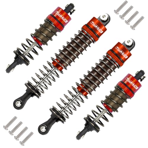 1/10 70MM 95MM RC Oil filled Shock Absorbers kit for Tamiya TT-02B DT-02 DT-03 1/10 Buggy Car Upgrades Parts (Red) - color: Red