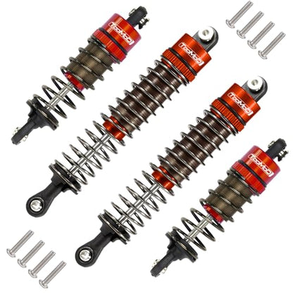 1/10 70MM 95MM RC Oil filled Shock Absorbers kit for Tamiya TT-02B DT-02 DT-03 1/10 Buggy Car Upgrades Parts (Red) - color: Red