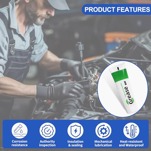 Automobile Sunroof Grease 3.53 oz | Grease for Car Sunroof, Hinge, Seat Slide - Lubricates & Reduces Noise, Includes Cloth, Applicator & Brush