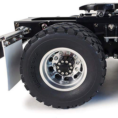 Que-T Metal Front Wheel Rims Hubs & Rubber Tires for 1/14 RC Tamiya Tractor Climbing Trailer Car, Pack of 2