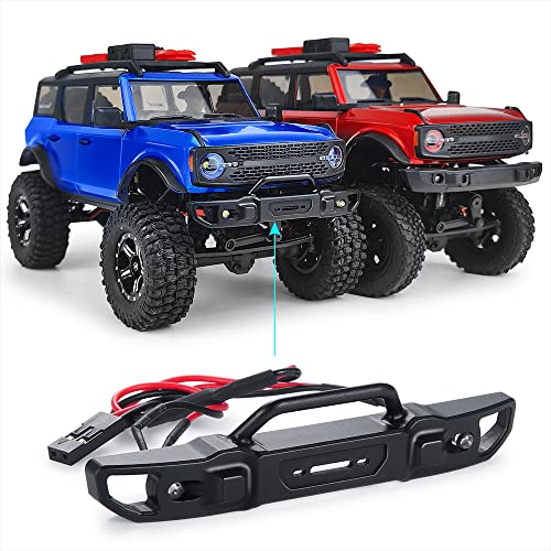Metal Front & Rear Bumper with Lights, Front | For 1/24 Axial SCX24 AXI00006 Bronco, RC Crawler Car - color: Front
