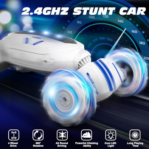 Loiley Remote Control Car, Gesture Sensing RC Car Boys Toys for 6-8 Years Old, Best Birthday Gifts for Kids, 4WD, 2.4Ghz, 360° Rotating, 2 Control Modes Control Transformer Toys Twist Cars
