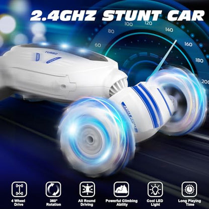 Loiley Remote Control Car, Gesture Sensing RC Car Boys Toys for 6-8 Years Old, Best Birthday Gifts for Kids, 4WD, 2.4Ghz, 360° Rotating, 2 Control Modes Control Transformer Toys Twist Cars