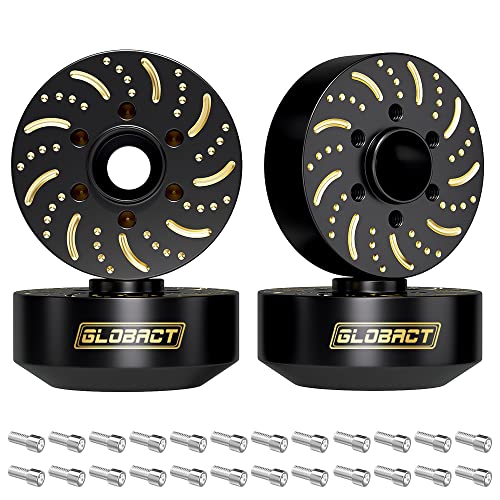 GLOBACT 1/10 Brass Wheel Weights Extended Hex Hub for TRX4 TRX6 SCX10-15mm | Fits 1.9" 2.2" RC Wheel, 432g Counterweight - size: 15mm