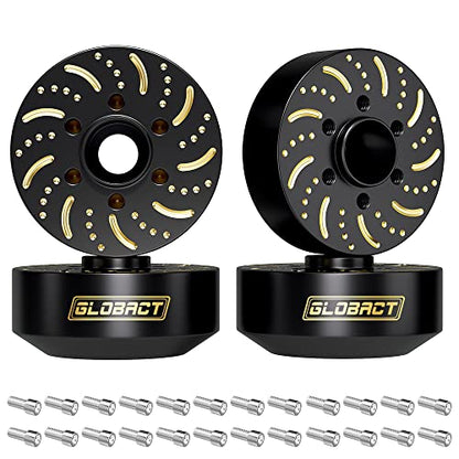 GLOBACT 1/10 Brass Wheel Weights Extended Hex Hub for TRX4 TRX6 SCX10-15mm | Fits 1.9" 2.2" RC Wheel, 432g Counterweight - size: 15mm