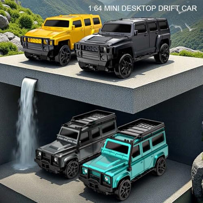 1/64 4WD Mini RC Off-Road Drift Car, 2.4G Crawler Vehicle with LED | High Speed Brushless Motor, Dual-Speed Mode, 30m Control Distance, Gift for RC Enthusiasts - color: Turquoise