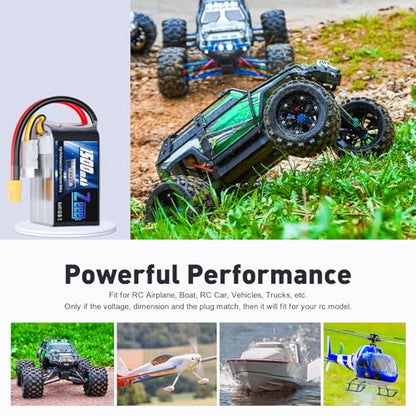 Zeee 6S 1500mAh Lipo Battery 22.2V 120C with XT60 Plug (2 Pack) | RC Battery for FPV Drone Quadcopter Helicopter Airplane RC Boat Car Racing Models