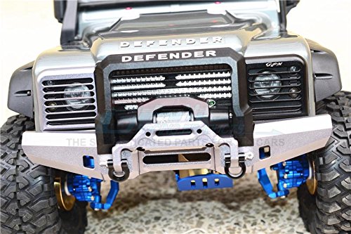 GPM For Traxxas TRX-4 Trail Defender Crawler Upgrade Parts Aluminum Front Bumper With D-Rings - 1 Set Black