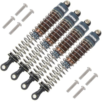 1/10 100mm RC Oil filled Shock Absorbers kit for Tamiya Bullhead SuperClod Buster TRX4 Axial SCX10 D90 Crawler Buggy Car Upgrades Replace Parts (Grey) - color: Gray