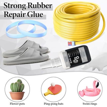 50g Black Glue for Rubber Adhesive - Instant Super Glue All-Purpose Bonding for Tire, DIY Crafts, Edge, Tube Shoes, Metal and Other Materials - style: 50g Black Glue