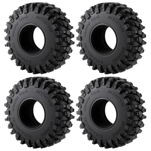 MORLORDY 4Pcs 2.2" RC Rubber Tires with Foam Insert - 137mm/5.39" Crawler Slingers Mud Grappler Tyres for 1/10 Axial Wraith 90018 90048 RR10 90047 D90 TF2 CC01 SCX10 TRX4 RC Crawler Car