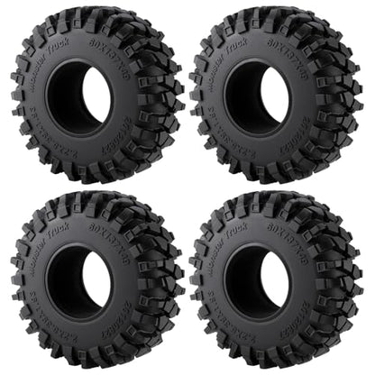 MORLORDY 4Pcs 2.2" RC Rubber Tires with Foam Insert - 137mm/5.39" Crawler Slingers Mud Grappler Tyres for 1/10 Axial Wraith 90018 90048 RR10 90047 D90 TF2 CC01 SCX10 TRX4 RC Crawler Car