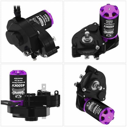 GOUPRC 1224 4500KV Brushless Outrunner Motor with Transmission & Upgrade 30A Brushless Esc for SCX24 RC Crawler Axial 1/24 RC Crawler Buggy Truck - style: Black Transmission