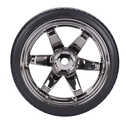 1/10 Drift Wheels and Tires Set,WONFAST 4PCS 63mm Plastic Hard Tyres 6-Spoke Wheels Rims 12mm Hex for 1:10 RC On-Road Drifting Car Replacement for HSP Tamiya HPI Kyosho (Gray) - color: Gray