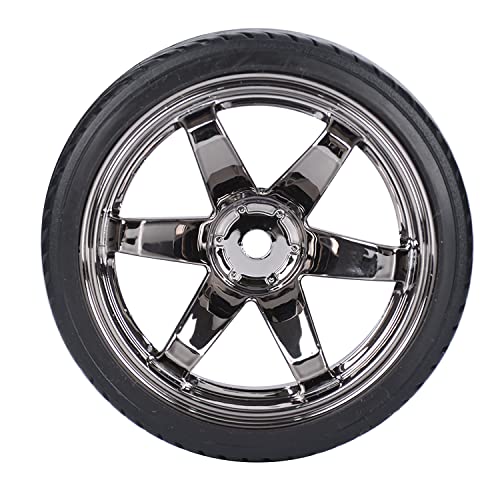 1/10 Drift Wheels and Tires Set,WONFAST 4PCS 63mm Plastic Hard Tyres 6-Spoke Wheels Rims 12mm Hex for 1:10 RC On-Road Drifting Car Replacement for HSP Tamiya HPI Kyosho (Gray) - color: Gray