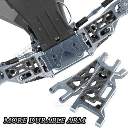 RC Upgrades Part for 1/10 Slash 2WD,Slash 2WD VXL,Alloy Aluminum Front Rear Suspension Arms,Front Steering Block,Rear Stub Axle Carriers,Left Right Caster Blocks,Titanium - size: Titanium(caster block set&arms)
