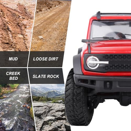 Hobbypark SCX24 Tires 1.0 Rock Crawler for 1/18 TRX4M Axial SCX24 Gladiator Bronco C10 JLU Deadbolt B17 Betty 1/18 1/24 RC Crawler Car, 4PCS (53x18mm) - style: Type E