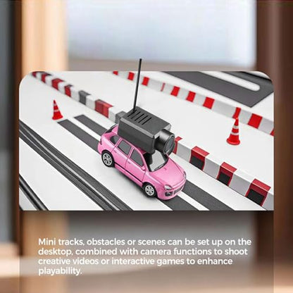 Wltoys Mini RC Car, 1:64 Scale FPV RC Drift Car with 720P HD Camera, 2.4GHz Transmitter, WiFi App Control with Gyro, LED Lights, Mini Racing Toys (Rose Red) - color: Rose Red