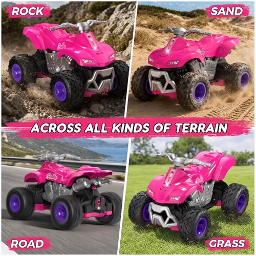 RC Cars for Girls, 2.4GHz Remote Control Car, Off-Road Vehicle, Toy Car for 11.5 Fashion Dolls, Birthday Gift for Kids Ages 3+ (ATV Style)