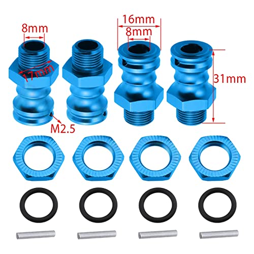 4Pcs 17mm to 23mm Wheel Adapter Conversion Extension, Blue - color: Blue