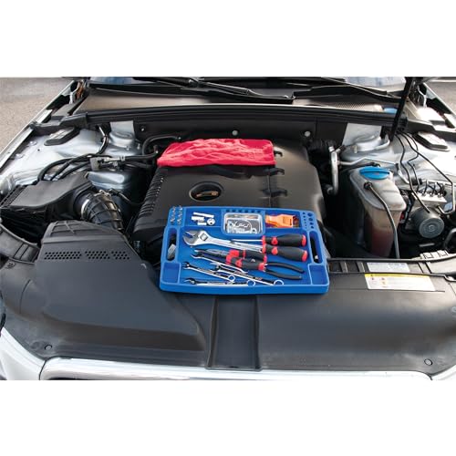 Performance Tool W1294 Fender Buddy Flexible Silicone Tool Tray | Non-slip automotive work tray. Molds to surfaces. Integrated magnetic parts tray and molded bit organizer - style: Fender Buddy Flexible