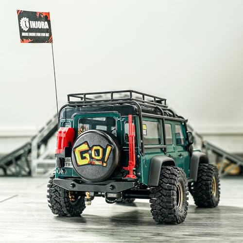 INJORA 15cm Metal Antenna with Flag for TRX4M SCX24 AX24 FCX18 FCX24 1/18 1/24 RC Crawler Car