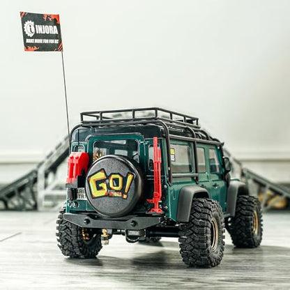 INJORA 15cm Metal Antenna with Flag for TRX4M SCX24 AX24 FCX18 FCX24 1/18 1/24 RC Crawler Car