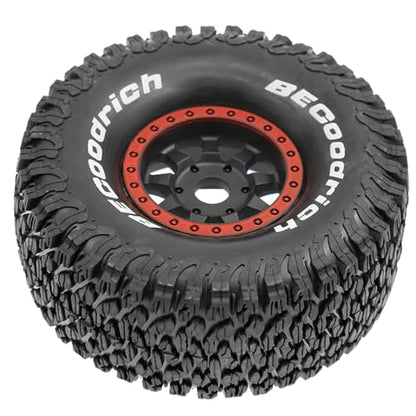 1/7 1/8 RC Short Course Truck Wheels 17mm Hex and Tires OD 5.31" Off Road Tyres for 1:7 1:8 Scale Buggy Truck Car TRAXXAS UDR FS Atom ARRMA Mojave 6S EXB YK4072 DF7 TB7 Upgrades 4PCS (Red) - color: Red