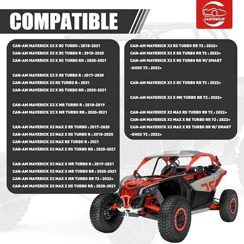 Heavy-Duty Boxed Rear Radius Arms for Can-Am Maverick X3 72″ – Pre-Adjusted Steel with Heim Joints, Fits 2017–2023 X RC/RS/MR/MAX Models, (72" Body) - Red - size: For 72" Can-Am, style: Rear