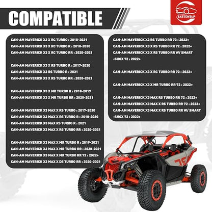 Heavy-Duty Boxed Rear Radius Arms for Can-Am Maverick X3 72″ – Pre-Adjusted Steel with Heim Joints, Fits 2017–2023 X RC/RS/MR/MAX Models, (72" Body) - Red - size: For 72" Can-Am, style: Rear