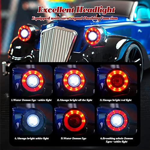 RC Drift Car, 1:16 RC Drifting Car Remote Control Car Rechargeable High Speed RC Cars Toys 4WD 2.4GHz Full Scale Blue RC Racing Cars with LED Lights Two Batteries for Boys and Adults - color: 1.blue