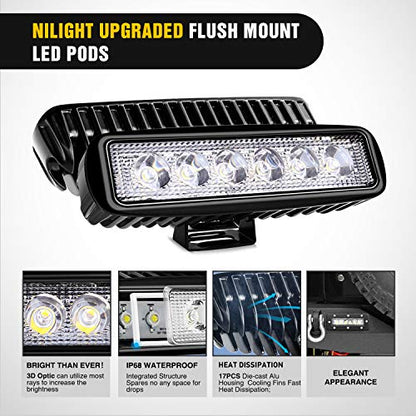 Nilight - JK-52A Rear Bumper Compatible for 2007-2018 Wrangler JK,Rock Crawler Bumper with Hitch Receiver & 2X Upgraded 18W LED Lights Off Road Textured Black - color: Rear Bumper