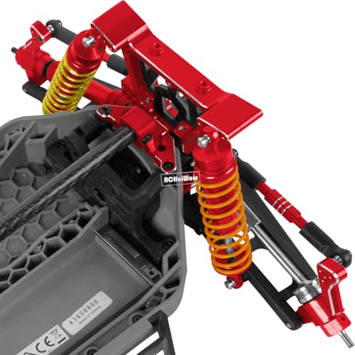 RC Chassis Brace Kit Upgrades Part for 1/10 Slash 4x4 LCG,Slash 4x4 LCG VXL,Rustler 4x4,Rustler 4x4 VXL,Alloy Aluminium w/Carbon Fibre Chassis Brace,Red - color: Red(1set)