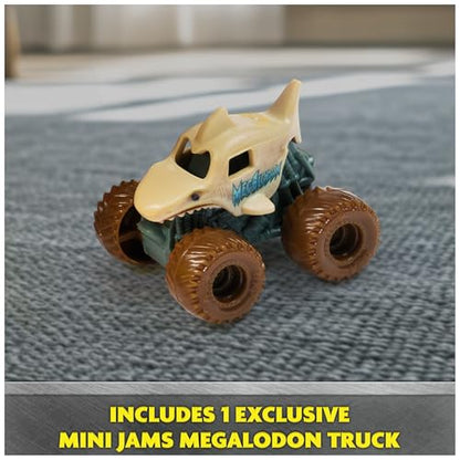 Monster Jam Mini Jams Megalodon Mad Hog Chomper Cleanup Toy | Includes 1 Mini Truck & Mad Hog Chomper, Chomp Minis for Easy Cleanup, Storage & Pretend Play, Toys for Ages 3 and Up - style: Madhog Chomper Playset
