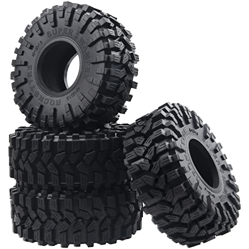 1.9 Crawler Tires 4.72" OD Rubber Tires Fit 1.9" Beadlock Wheel Rims Compatible with Traxxas TRX-4 SCX10 90047 SCX10 III AXI03007 CC01 1/10 RC Crawler