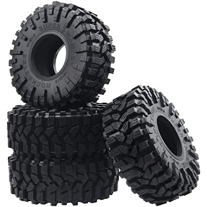 1.9 Crawler Tires 4.72" OD Rubber Tires Fit 1.9" Beadlock Wheel Rims Compatible with Traxxas TRX-4 SCX10 90047 SCX10 III AXI03007 CC01 1/10 RC Crawler
