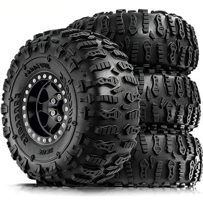 STMU 1.9 S5 Mud Tires Set Offset -10mm Beadlock Wheel Rim for 1/10 RC Crawler Car Axial SCX10 SCX10 II SCX10 III 90046 UTB18 TRX4 SCX10 Pro AXI03007 TRX6 Gen7/8 D90 VS4-10 MST CFX RC (Black)