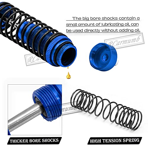 Front Rear RC Shock Upgrades Part for 1/8 Sledge 4WD #95076-4, 4PCS Full Aluminum Big Bore RC Shocks Hops Up for Sledge Monster Truck,Black - color: Black