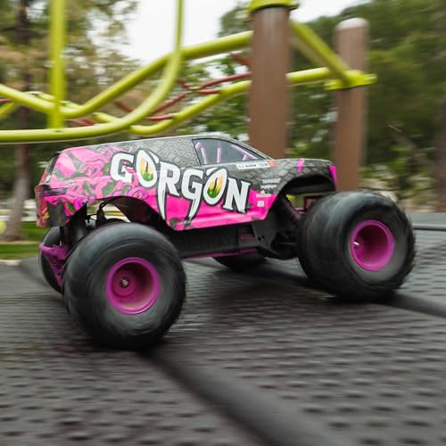 ARRMA RC Truck 1/10 Gorgon 2 Wheel Drive RTR Brushed Monster Truck Battery & Charger Included Purple ARA3230ST4 - color: Purple