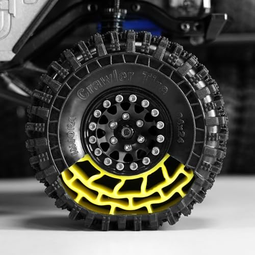 INJORA 1.0 Silicone Rubber Inserts and S5 Rock Terrain Crawler Tires for TRX4M SCX24 1/18 1/24 RC Crawler Car Upgrade