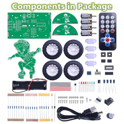 MiOYOOW DIY RC Car Soldering Kit STEM Electronics Project for Teens | 360° Spin, 5-Speed, DIY Remote Control Car Kit, Skateboard-Style, Soldering Practice Kit for School & Home Learning