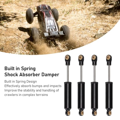 banapoy RC Shock Absorber Damper Set, 4 Pcs 66mm Aluminium Alloy Spring Shock Absorber Replacement for Bronco 1/18 Model Car RC Crawler, Modification Parts